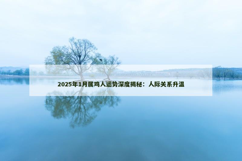 2025年1月属鸡人运势深度揭秘:人际关系升温 2025年1月属鸡人运势深度揭秘:人际关系升温
