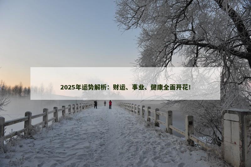2025年运势解析:财运、事业、健康全面开花! 2025年运势解析:财运、事业、健康全面开花!