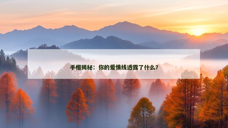 手相揭秘:你的爱情线透露了什么? 手相揭秘:你的爱情线透露了什么?
