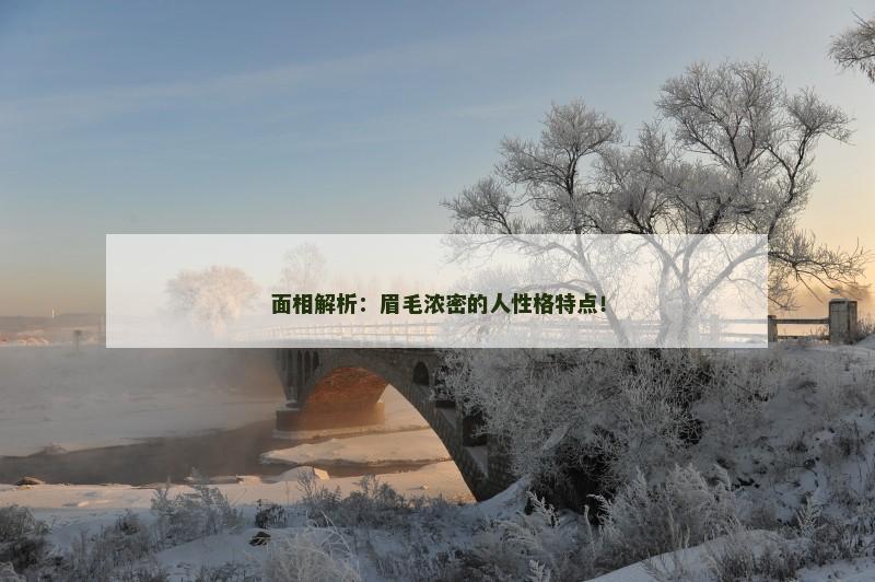 面相解析:眉毛浓密的人性格特点! 面相解析:眉毛浓密的人性格特点!