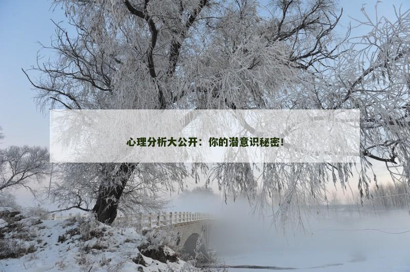 心理分析大公开:你的潜意识秘密! 心理分析大公开:你的潜意识秘密!