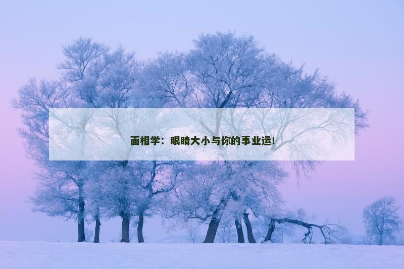 面相学:眼睛大小与你的事业运!